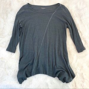 EILEEN FISHER Silk Blend Asymmetical Hem Top